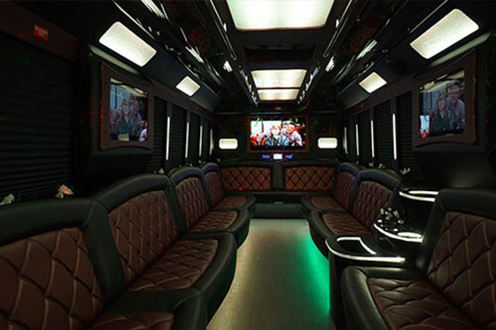30-passenger party bus interior