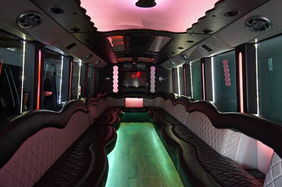 Inside limousine service 35 passangers
