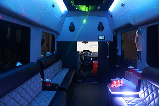 10-passenger party van int view