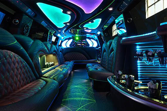 20-passenger party bus interior