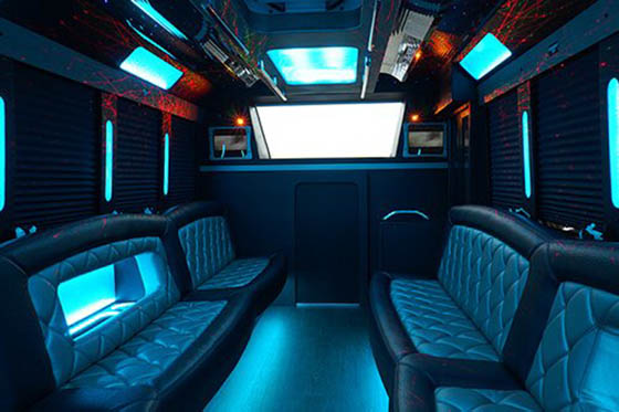 28-passenger party bus interior
