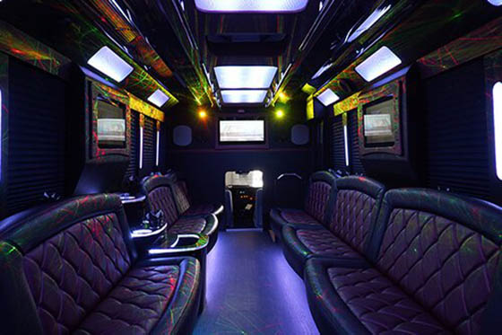 Inside limousine service 30 passengers