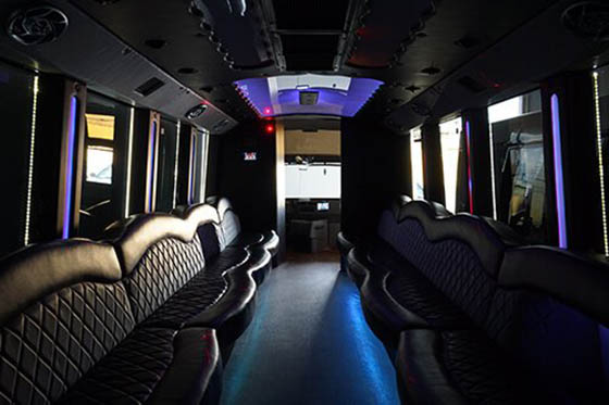 35-passenger party bus interior