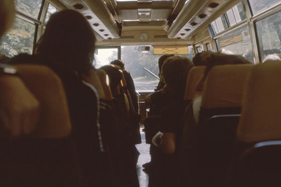 School bus interior